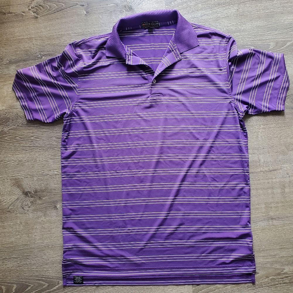 PETER MILLAR MEN'S LARGE SUMMER COMFORT GOLF POLO PURPLE EGGPLANT